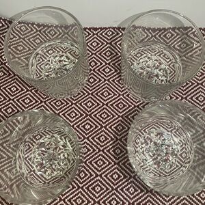 Rare Remy Martin Cognac double old fashioned glass crushed bottom Four pack